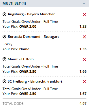 BUNDESLIGA WEEKEND FREE MULTIBET